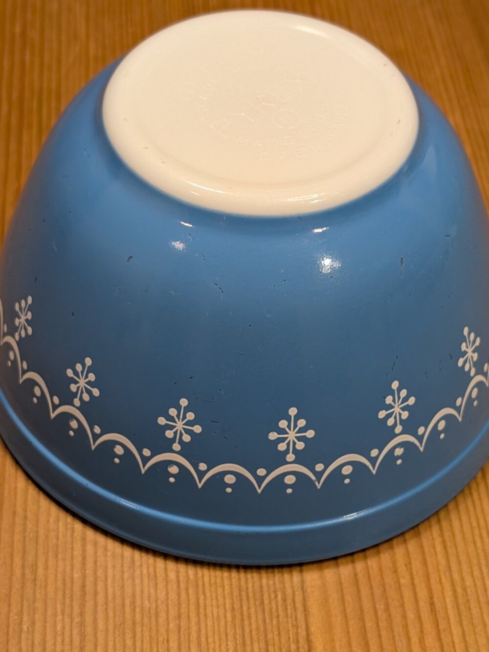 Vtg Pyrex 401 SNOWFLAKE BLUE GARLAND Mixing Nesting Bowl 1 1/2 pint 1.5pt - VGUC